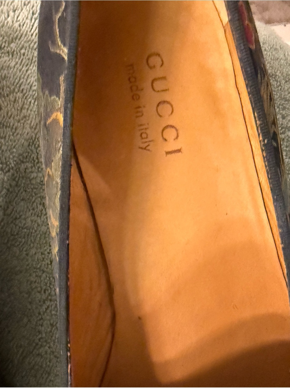Gucci Floral Brocade Ribbon Loafers in Black, Gold, Blue & Red - Picture 5 of 14